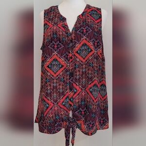 Maurice Womens Sleeveless Tie Front Blouse SZ 0, NWOT